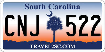 SC license plate CNJ522