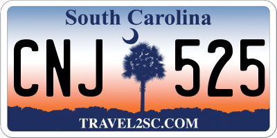 SC license plate CNJ525