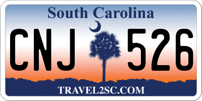 SC license plate CNJ526