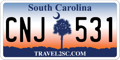 SC license plate CNJ531