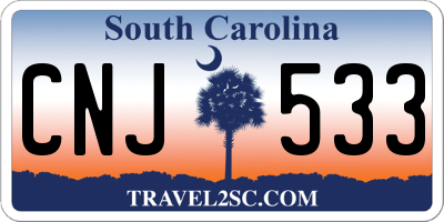 SC license plate CNJ533