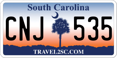 SC license plate CNJ535