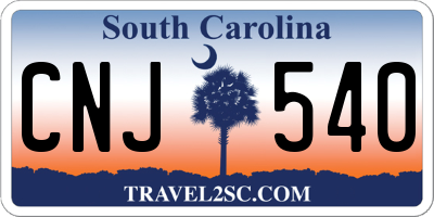 SC license plate CNJ540