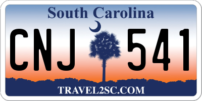 SC license plate CNJ541
