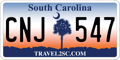 SC license plate CNJ547