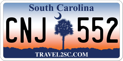 SC license plate CNJ552