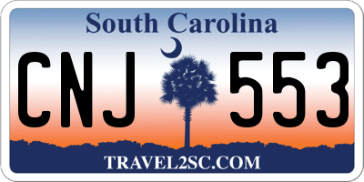 SC license plate CNJ553
