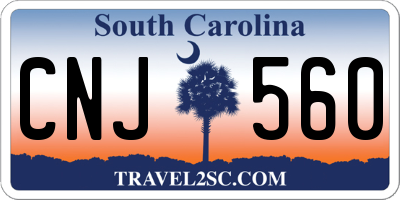 SC license plate CNJ560