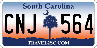 SC license plate CNJ564