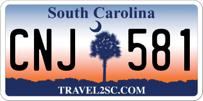 SC license plate CNJ581