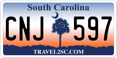 SC license plate CNJ597