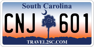 SC license plate CNJ601