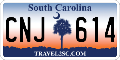 SC license plate CNJ614