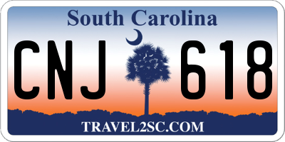 SC license plate CNJ618