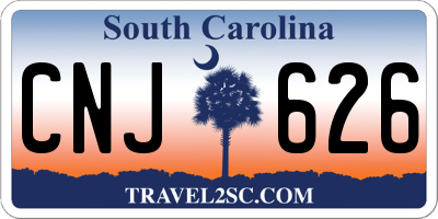 SC license plate CNJ626