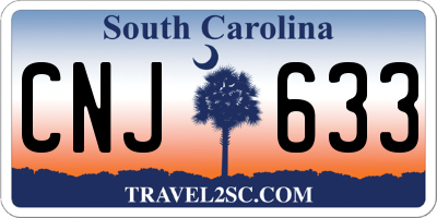 SC license plate CNJ633