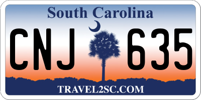 SC license plate CNJ635