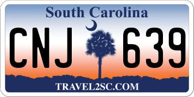 SC license plate CNJ639