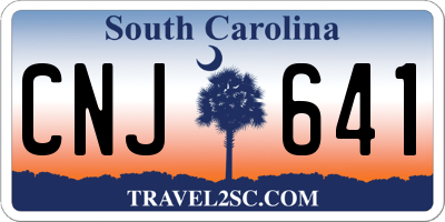SC license plate CNJ641