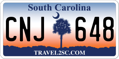 SC license plate CNJ648