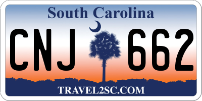 SC license plate CNJ662