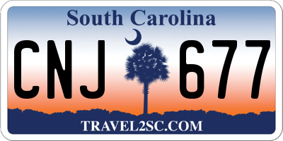 SC license plate CNJ677