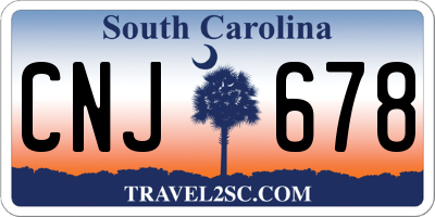 SC license plate CNJ678