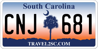 SC license plate CNJ681