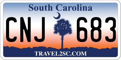 SC license plate CNJ683