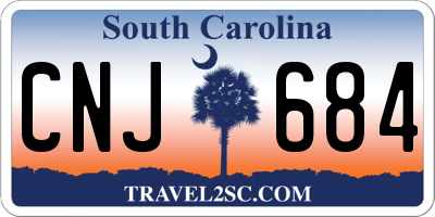 SC license plate CNJ684