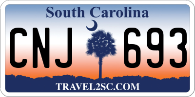 SC license plate CNJ693