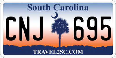 SC license plate CNJ695