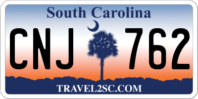 SC license plate CNJ762