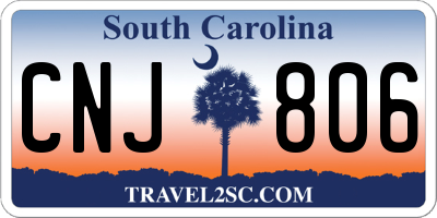SC license plate CNJ806