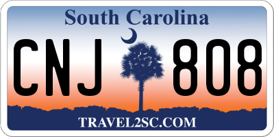 SC license plate CNJ808