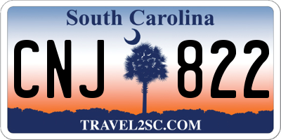 SC license plate CNJ822