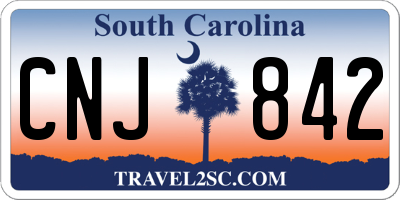 SC license plate CNJ842