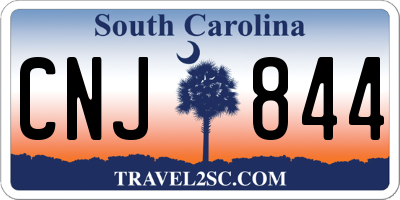 SC license plate CNJ844