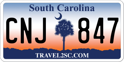 SC license plate CNJ847