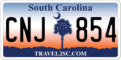SC license plate CNJ854