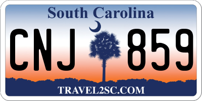 SC license plate CNJ859