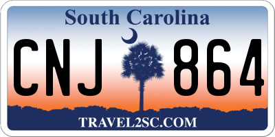 SC license plate CNJ864