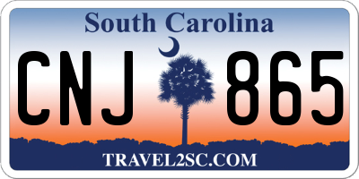 SC license plate CNJ865