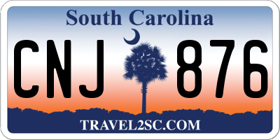 SC license plate CNJ876
