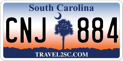 SC license plate CNJ884