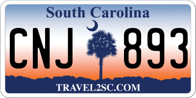 SC license plate CNJ893