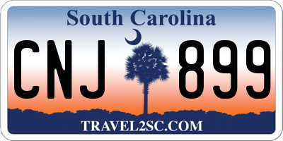 SC license plate CNJ899