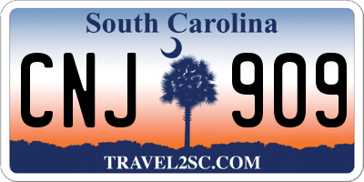 SC license plate CNJ909
