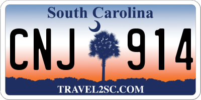 SC license plate CNJ914