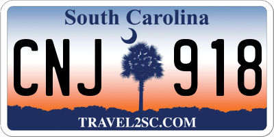 SC license plate CNJ918